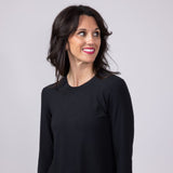 Free Fly Ribbed Bamboo Long Sleeve Shirt for Women in Black