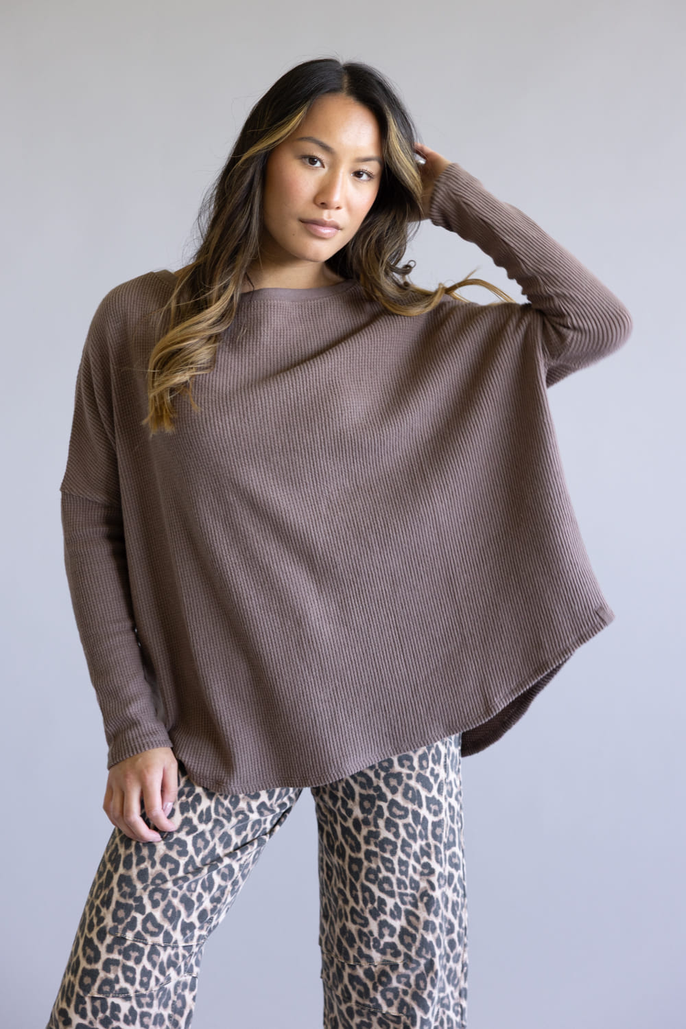 Free People We The Free Latte Blues Solid Thermal for Women in Leafless Tree