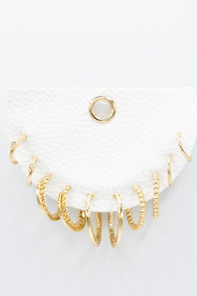 Five Pair Hoop Earrings Set for Women in Gold