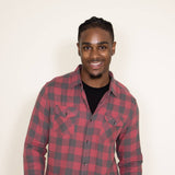 Flag & Anthem Belhaven Double Layer Plaid Shirt for Men in Red Black