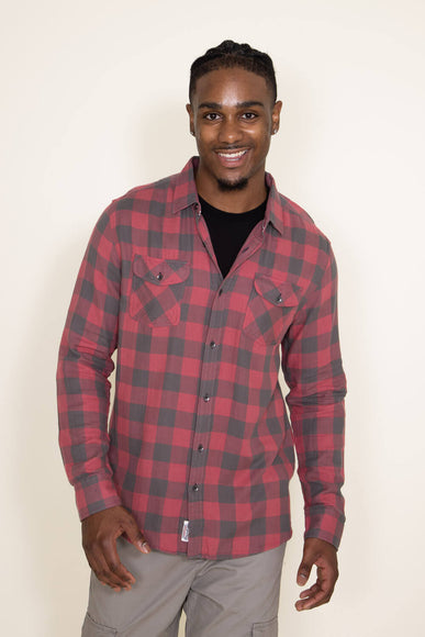 Flag & Anthem Belhaven Double Layer Plaid Shirt for Men in Red Black