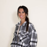 Plaid Shacket for Women in Grey