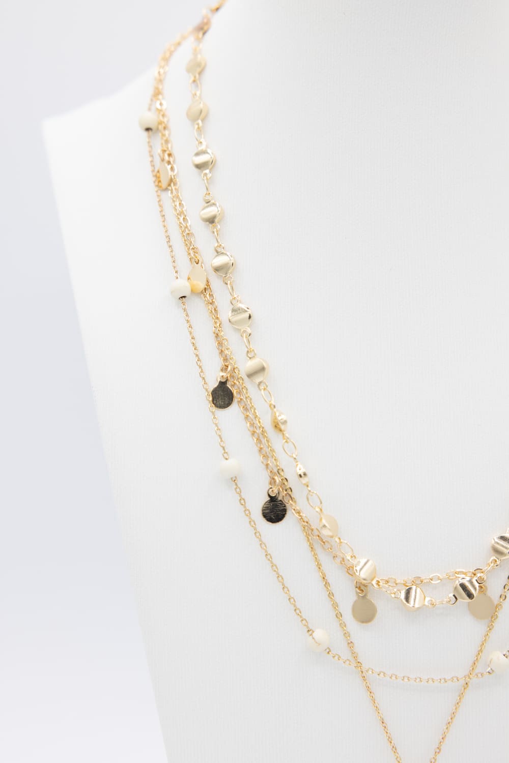 Four Layer Cross Necklace Set in Gold