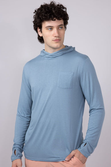Free Fly Bamboo Lightweight Hoodie for Men in Blue Fog
