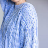 Free People Frankie Cable Sweater for Women in Blue