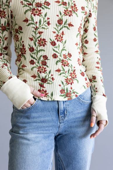 Free People We The Free Pretty Little Thermal for Women in Sand Combo Folk Vine