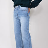 Gabby Supper High-Rise Baggy Straight Jeans for Women in Medium Wash