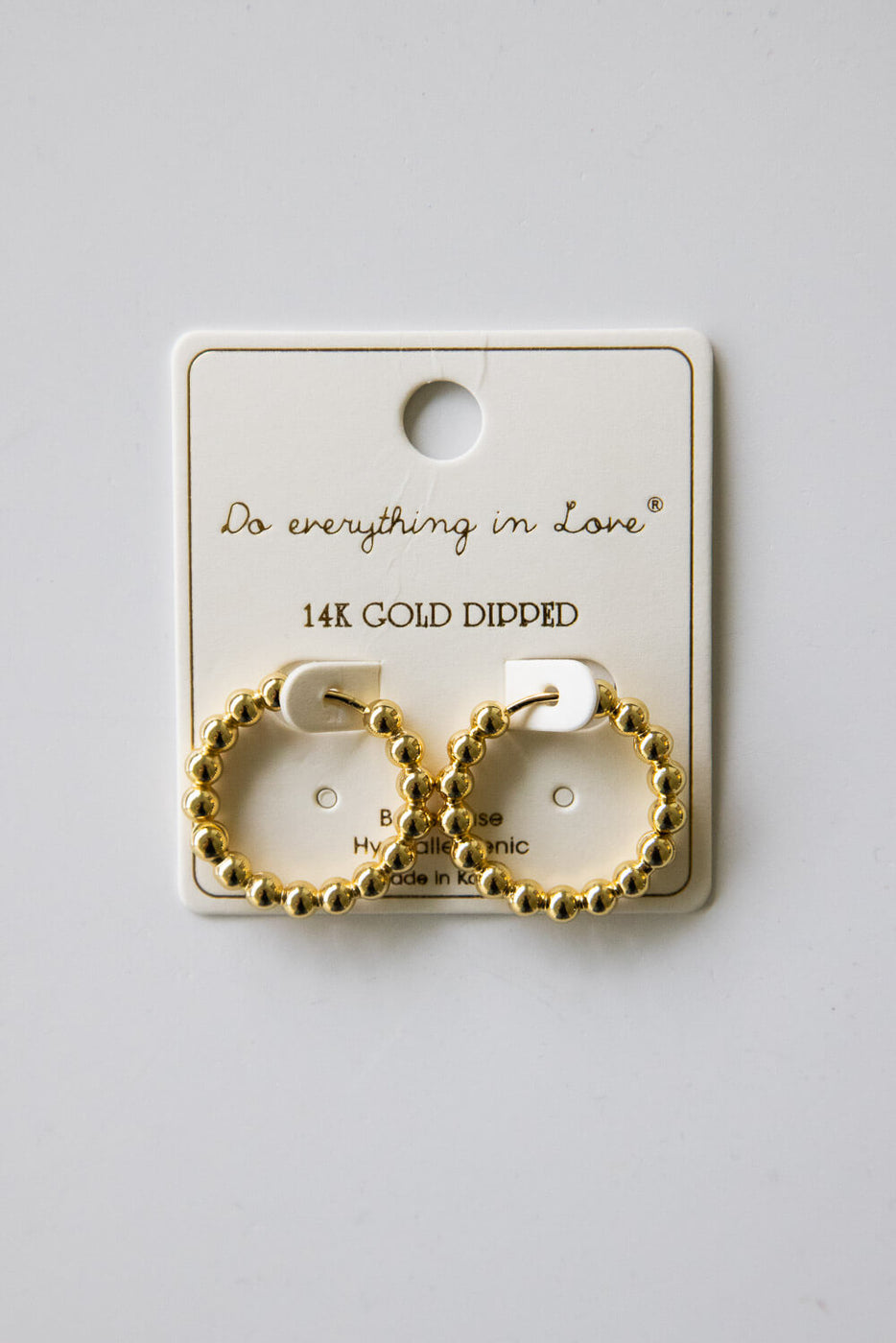 Gold Ball Hoop Earrings | SJE310268GLD-3 – Glik\'s