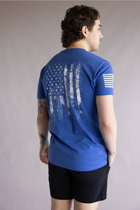 Grunt Style 1776 Flag T-Shirt for Men in Royal Blue