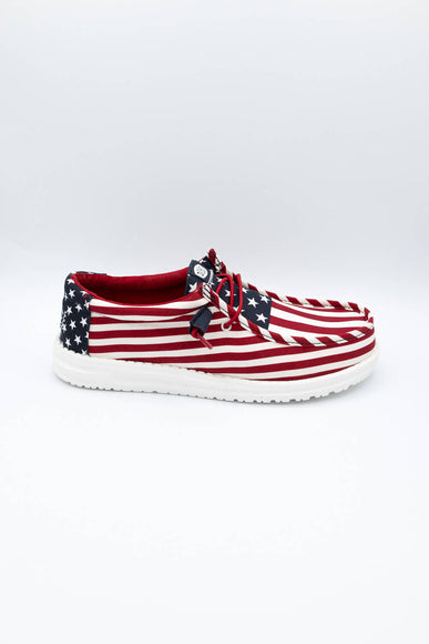 HEYDUDE Men’s Wally Americana Shoes in American Flag