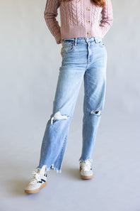 Hidden High-Rise Ella Wide Straight Leg Jeans for Women
