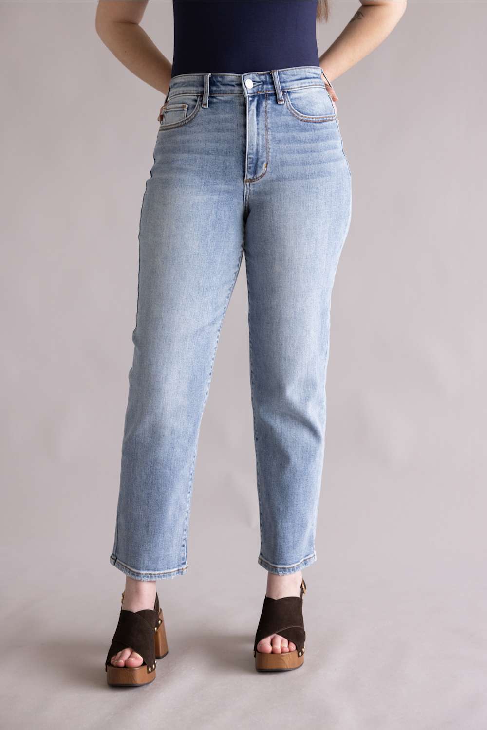 Judy Blue High Rise Ankle Straight Jeans for Women