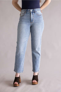 Judy Blue High Rise Ankle Straight Jeans for Women