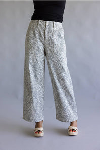 Vervet High Rise Baggy Wide Jeans for Women in Leopard