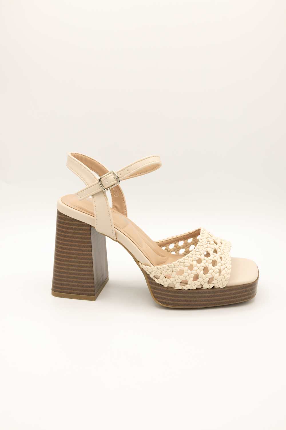 Hudson Platform Block Heels for Women in Beige 