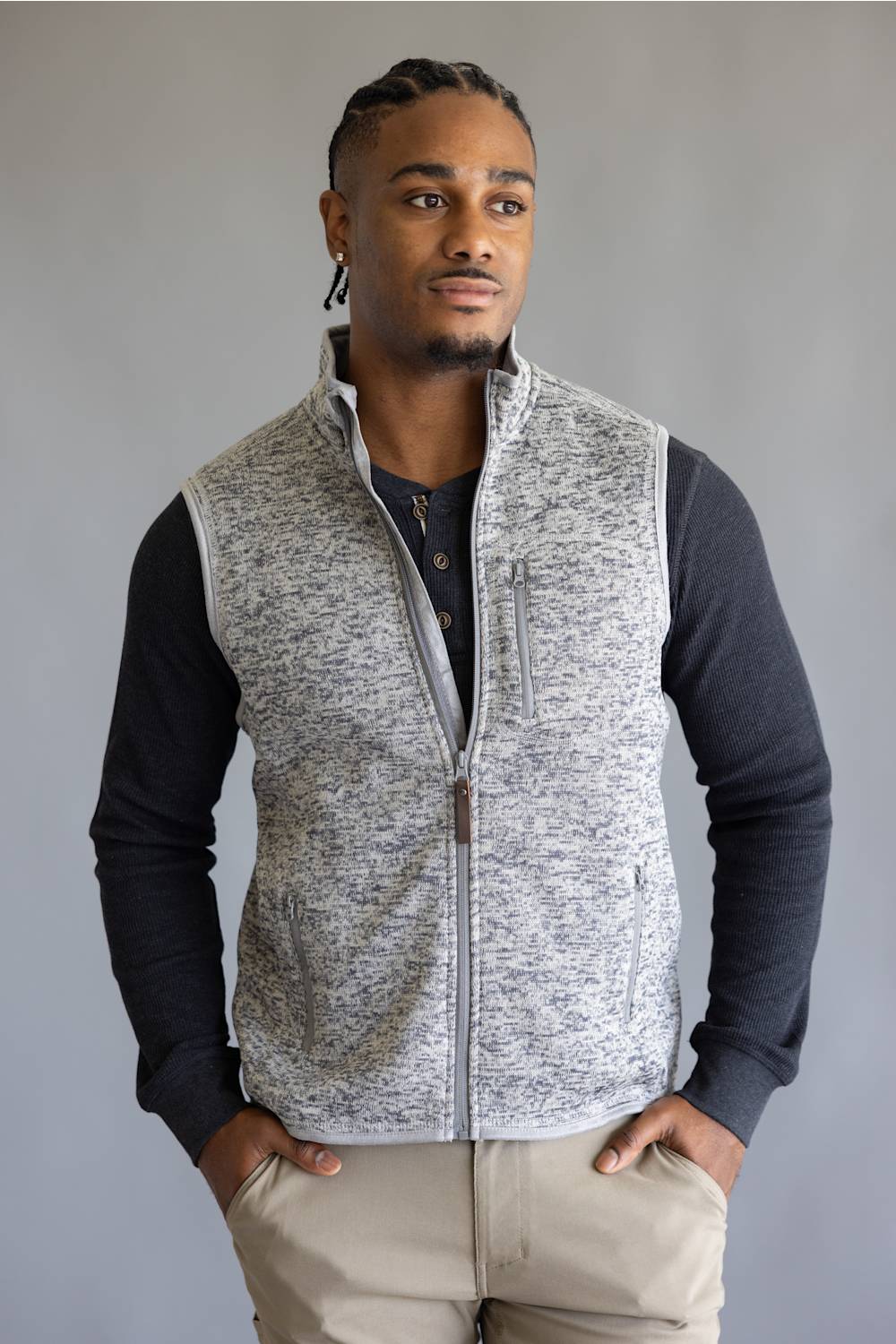 Hallstatt Sweater Vest for Men in Heather Grey