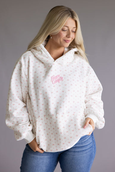 Happy Camp3r Garden Confetti Puff Series Hoodie for Women in White