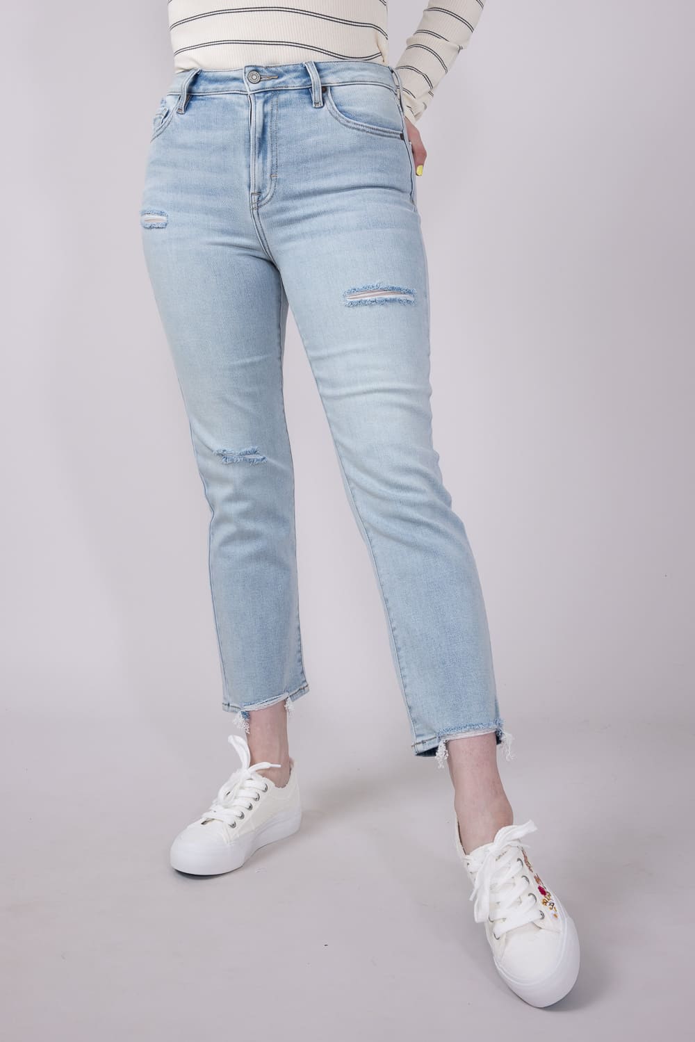 Hidden High Rise Crop Cigarette Skinny Jeans for Women