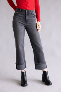 Hidden High Rise Ella Straight Leg Cuffed Jeans for Women