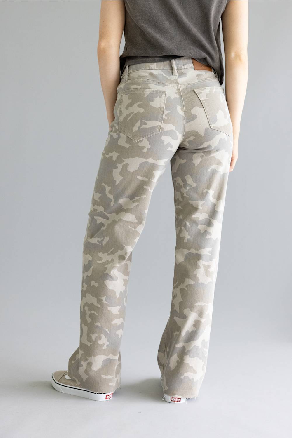 Hidden High Rise Logan Dad Jeans for Women in Tan Camo