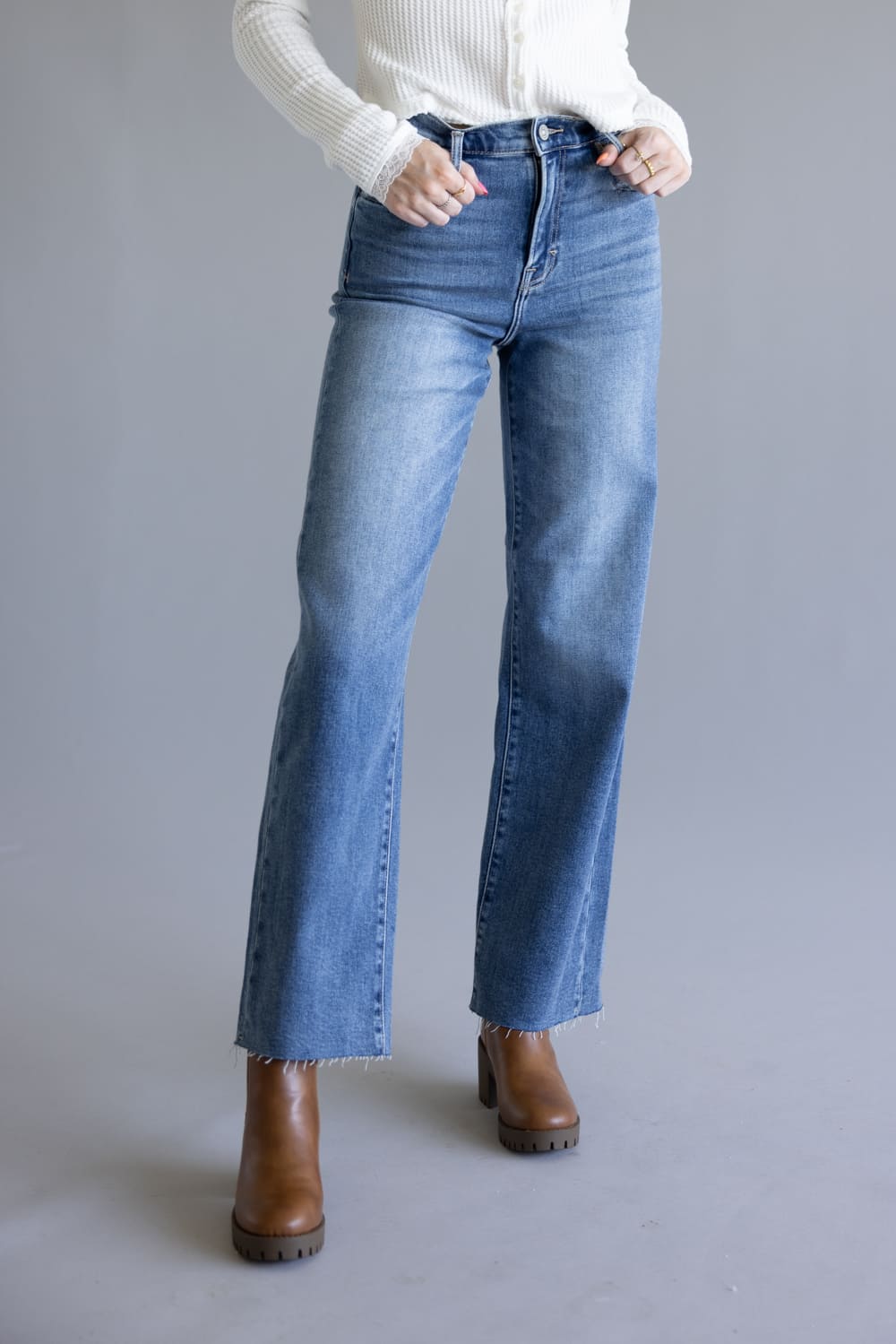 Hidden High Rise Logan Straight Leg Dad Jeans for Women