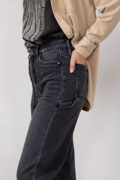 Hidden Wide Leg Carpenter Jeans for Women in Grey