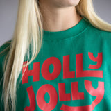 1897 Active Holly Jolly Fleece Print Fleece Sweatshirt for Women in Kelly Green