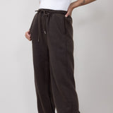 Drawstring Super Soft Sweatpants for Women in Charcoal Brown