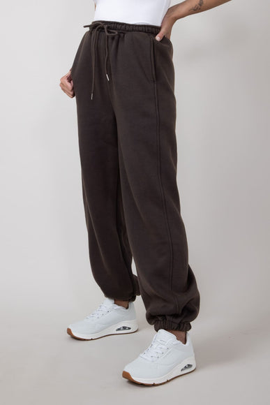 Drawstring Super Soft Sweatpants for Women in Charcoal Brown