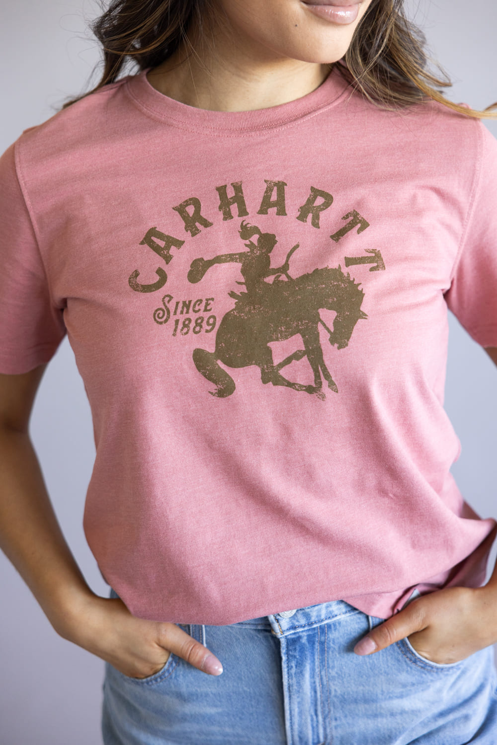 Carhartt Irvine Relaxed Horse T-Shirt for Women in Rose Tint Heather