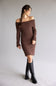 Illa Illa Off The Shoulder Knit Sweater Dress for Women in Brown