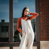 Illa Illa Ribbed Knit Onesie Jumpsuit for Women in Ivory