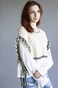 Illa Illa Stripe Knitted Vest Blouse for Women in Natural