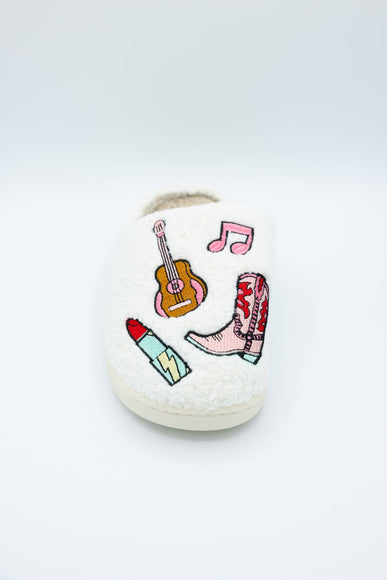 In My Cozy Era Patch Slippers for Women in White