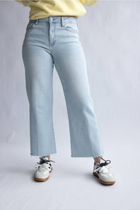 JBD High Rise Crop Slim Wide Leg Jeans for Women