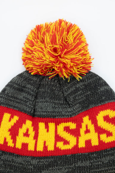 Kansas Pom Beanie in Yellow/Grey