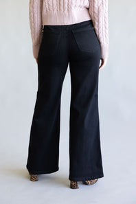 Judy Blue High-Rise Retro Wide Leg Jeans for Women in Black 