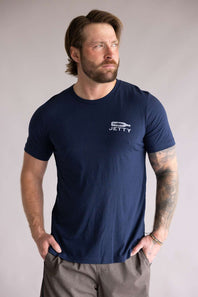 Jetty Bottle Service T-Shirt for Men in Navy