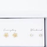 Hammered Pearl Earrings Gift Box Set