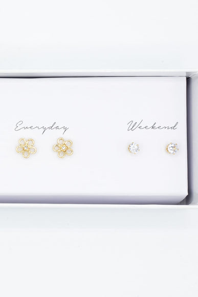 Hammered Pearl Earrings Gift Box Set