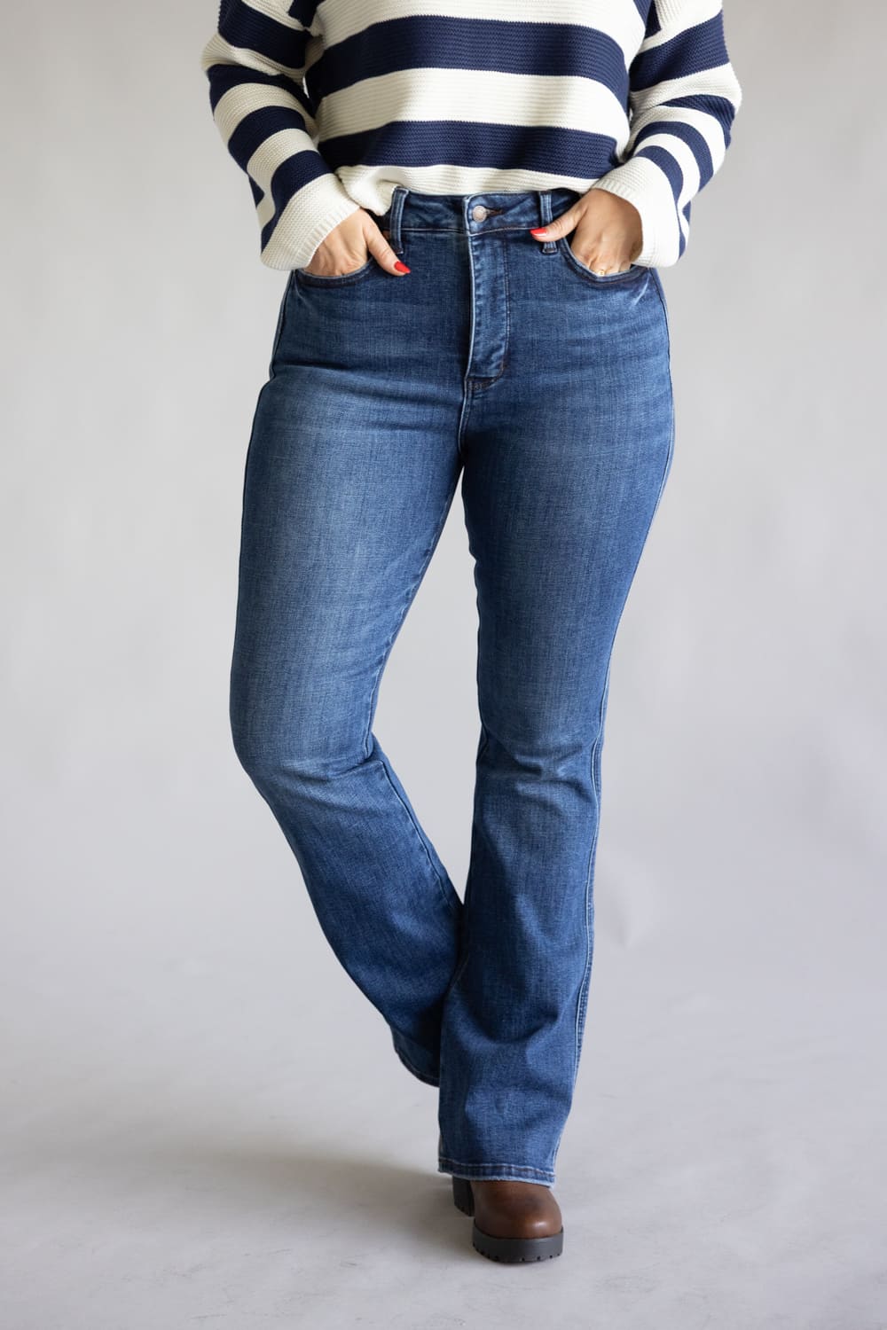 Judy Blue High Rise Tummy Control Bootcut Long Jeans for Women