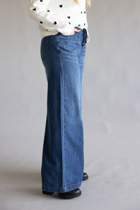 Judy Blue High Waist Featherweight Palazzo Wide Leg Jeans for Women