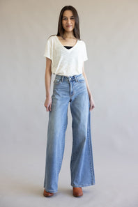 Judy Blue Mid-Rise Retro Wide Leg Jeans for Women