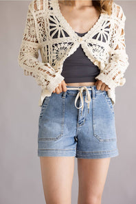 Judy Blue Vintage Wash Jogger Denim Shorts for Women