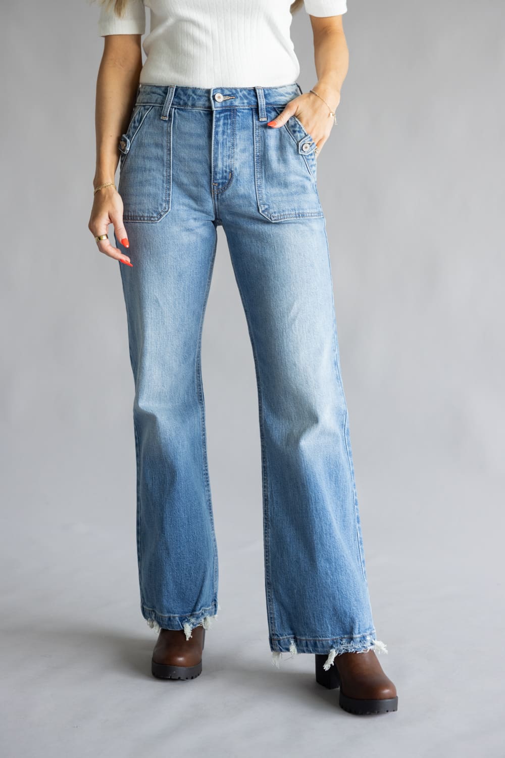 KanCan Yezmin High Rise Baggy Wide Leg Jeans for Women | KC2572M