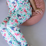 Mistletoe Champagne Soft Pajama Set for Women in Mint