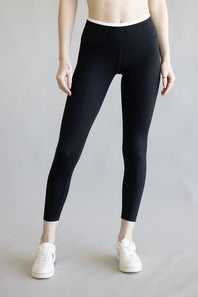 Double Layer Leggings for Women in Black/White