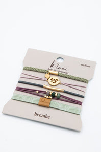 K’lani Breathe Medium Hair Tie Bracelets in Mauve Green