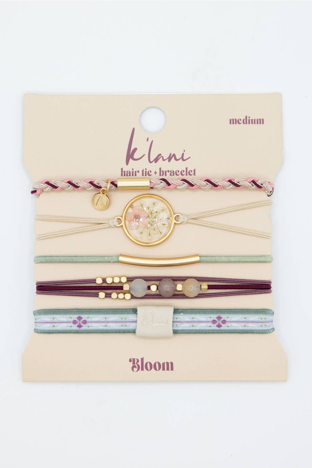 K’lani Bloom Medium Hair Tie Bracelets in Blue
