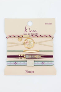 K’lani Bloom Medium Hair Tie Bracelets in Blue